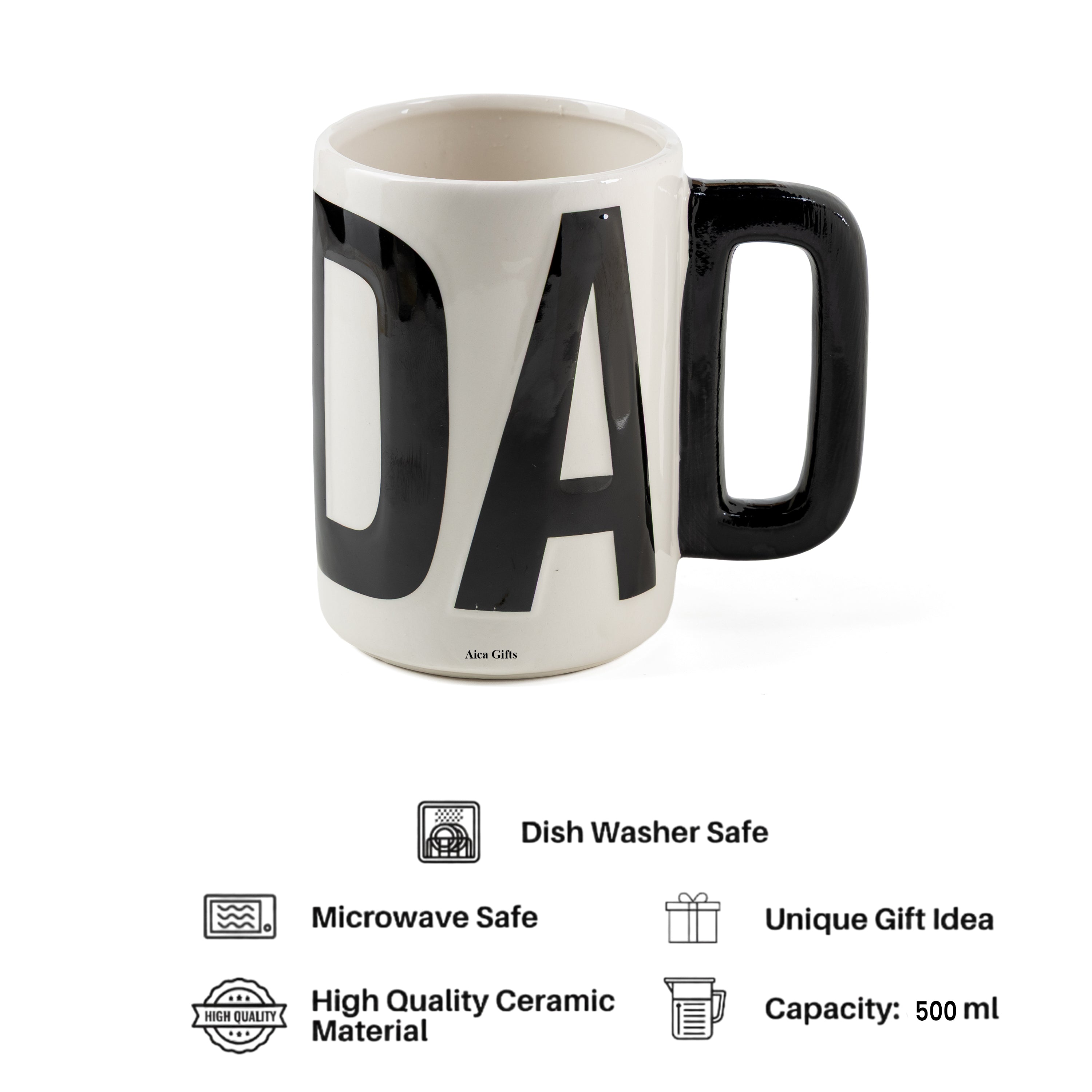 AICA Dad Ceramic Coffee Mug (White) 500ml