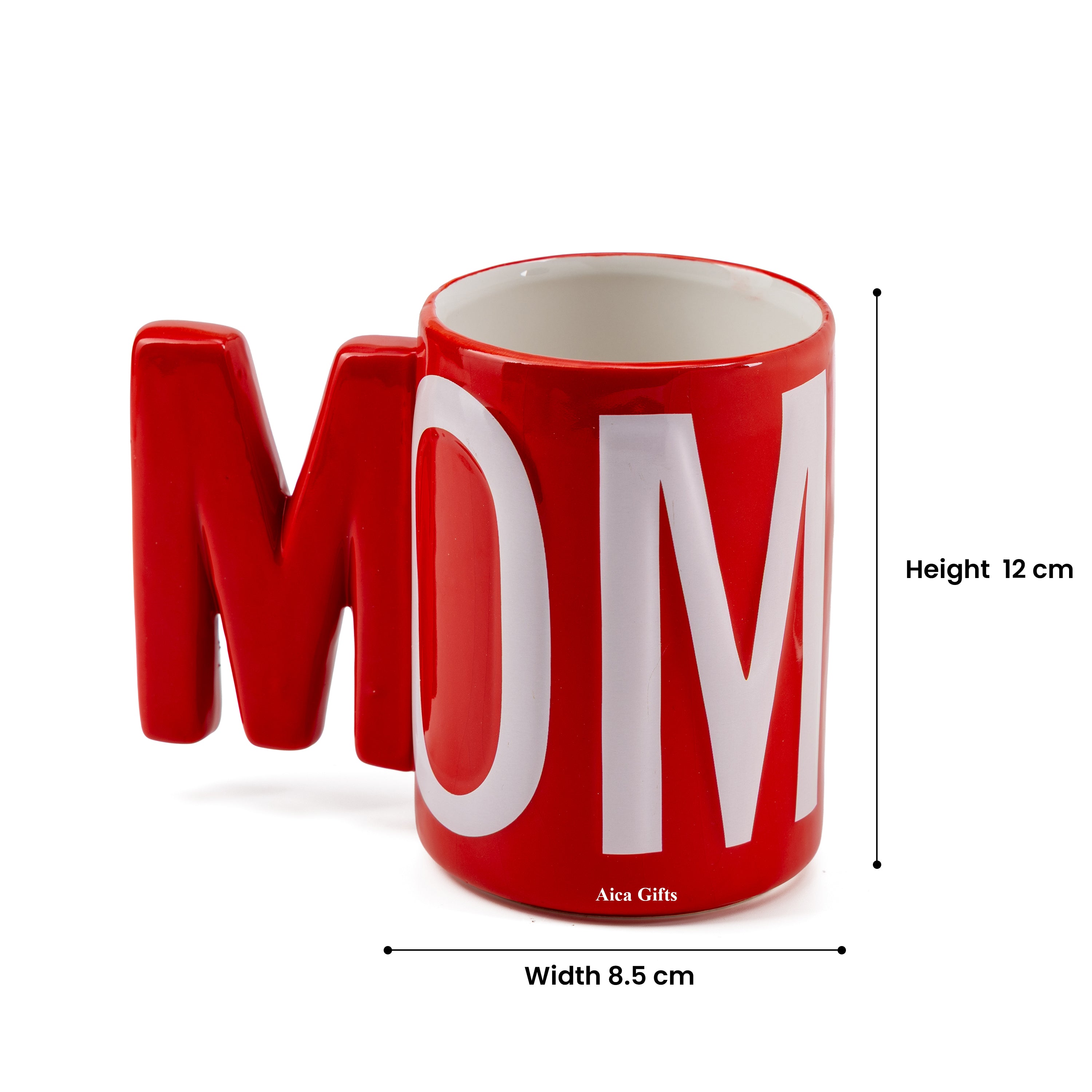 AICA Mom Ceramic Coffee Mug (Red) 500ml