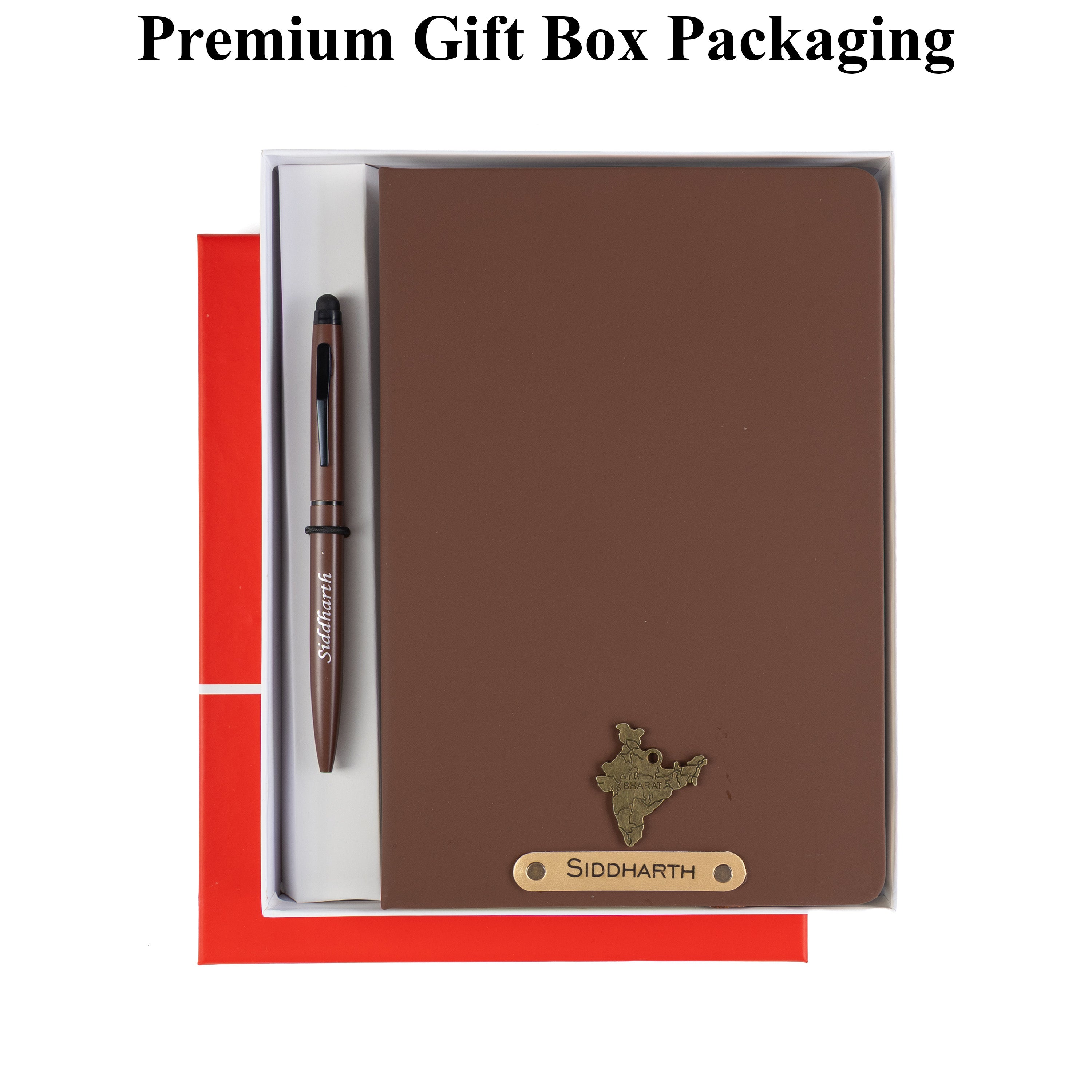AICA Personalized Mint Green Leather Diary & Metal Pen Combo