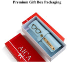 AICA Personalised Name & Charm Leather Sunglass Case Cover for Men & Women (Babyblue)