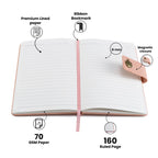 AICA Personalized Name & Charm Leather Magnetic Diary & Pen Combo