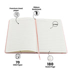 AICA Personalized Nude Pink Leather Diary & Metal Pen Combo for Men & Women( Nude Pink)