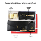 Aica Personalized Name & Charm Leather Women's Combo & Candle Giftset (Black)
