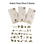 AICA Personalized Name & Charm Long Leather Wallet Passport Cover (Cream)