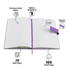 Personalized Name Self Design Leather Diary A5-160 Pages - Purple