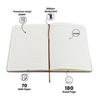 Aica Personalized Black Leather Diary & Golden Pen Combo for Men & Women | Customized Name & Charm, Matching Pen & Journal, Corporate Office Gifts for Staff, Employees, Clients, Managers, Bosses (Dark Brown)