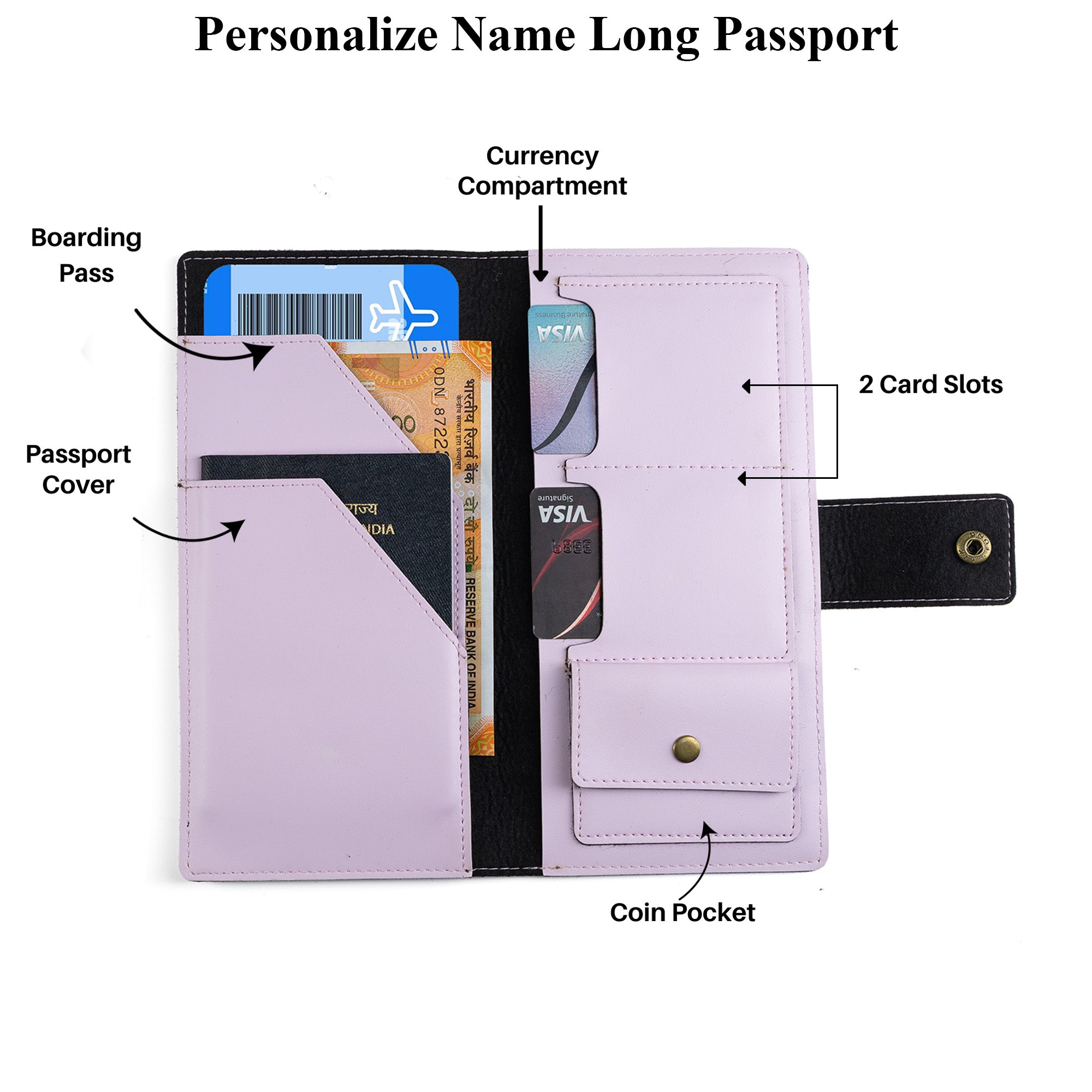 Personalized Long Passport Wallet All