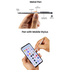 Personalized Magnetic Stick Diary & Pen Gift Set - Grey