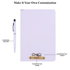 AICA Personalized Purple Leather Diary & Metal Pen Combo for Men & Women (Purple)