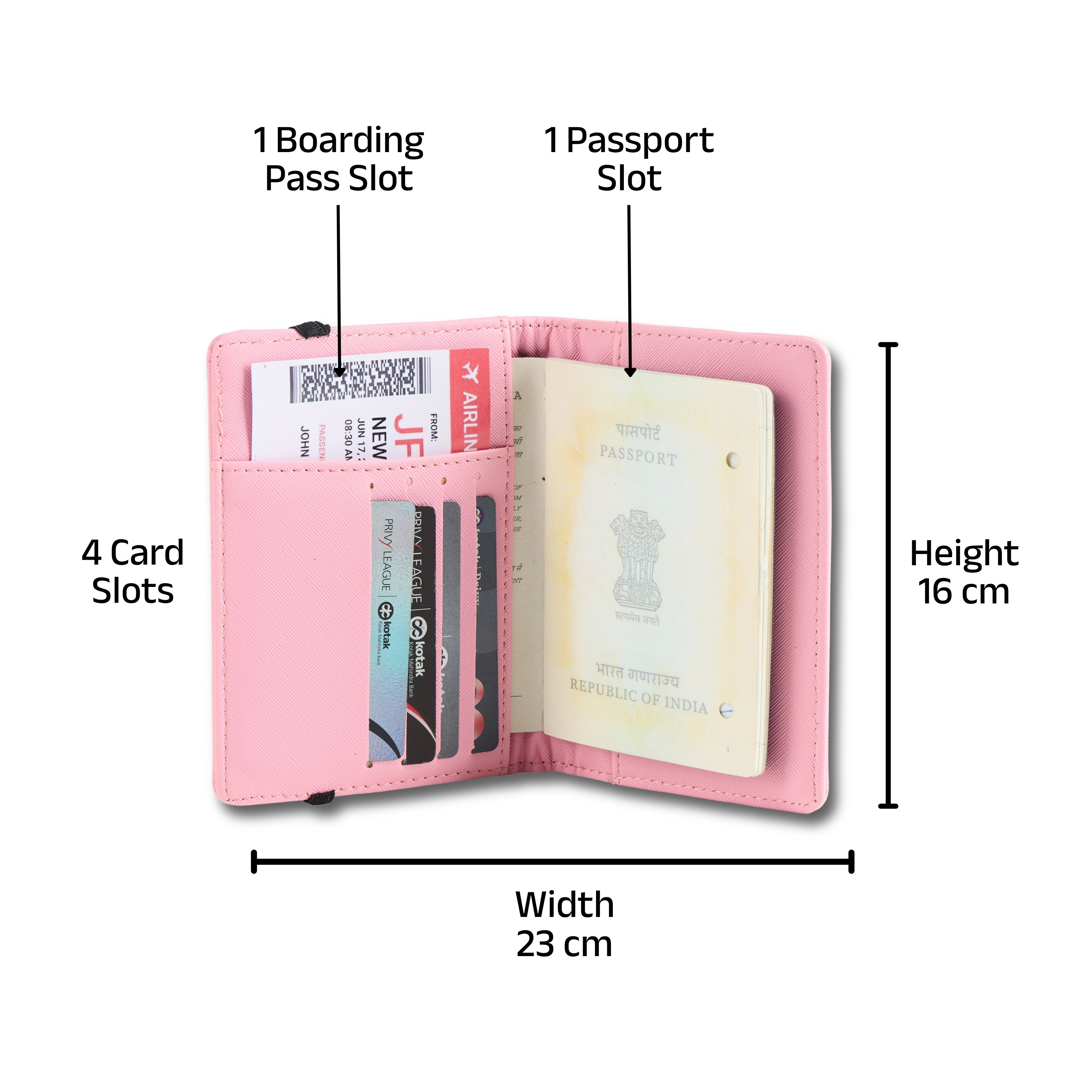 AICA Personalised Name & Charm Leather Passport Cover Holder for Men & Women (Babypink) | Gifts for Women | Gift for Woman | Return Gifts for Birthday | Passport Cover for Women