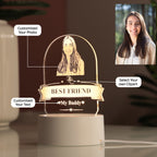 AICA Best Friend – Personalized Photo LED Lamp with Customised Message | Anniversary Birthday Marriage Wedding Gifts for Best Friend Female Girl Woman