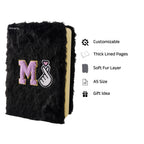 AICA Personalized Embroidery Patch Name Soft Fur Diary A5 Size 160 Pages (Black) For Girls & Boys | Customized Cute Plush Personal Journal | Diary for Girls Aesthetic | Diary for Kids | Gifts for Boys