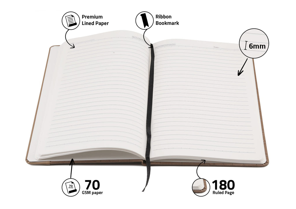 Aica Personalized Magnetic Leather Diary & Golden Pen Combo Gift Set for Men & Women