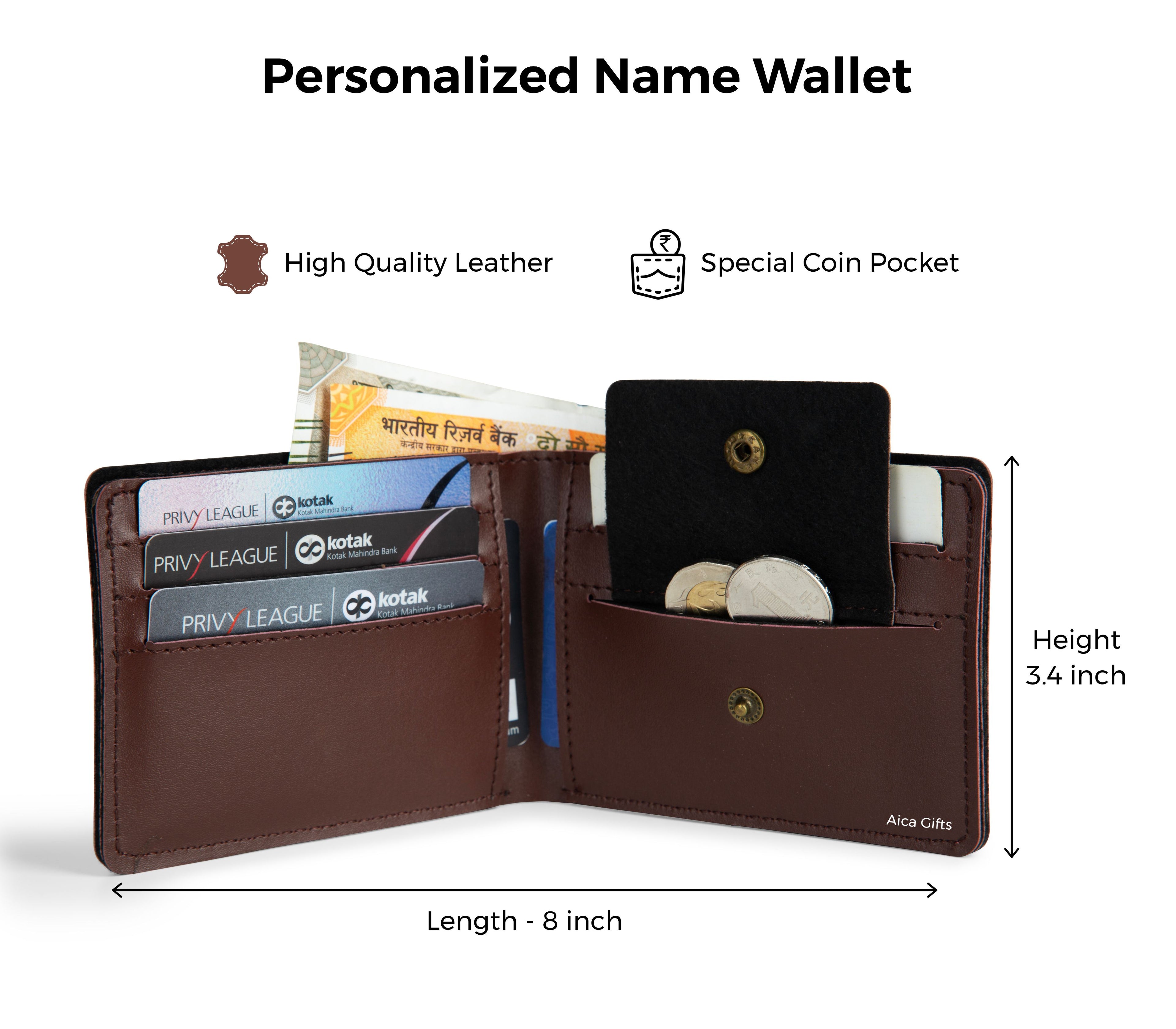 Personalized Mens Wallet - DarkBrown