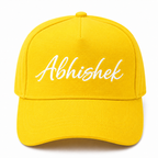 AICA Personalised Name Flex Cap for Men & Women �  Free Size | Gifts for Men & Women (Yellow)
