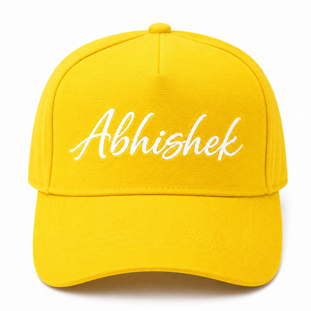 AICA Personalised Name Flex Cap for Men & Women �  Free Size | Gifts for Men & Women (Yellow)