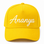AICA Personalised Name Flex Cap for Men & Women �  Free Size | Gifts for Men & Women (Yellow)