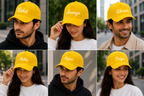 AICA Personalised Name Flex Cap for Men & Women �  Free Size | Gifts for Men & Women (Yellow)