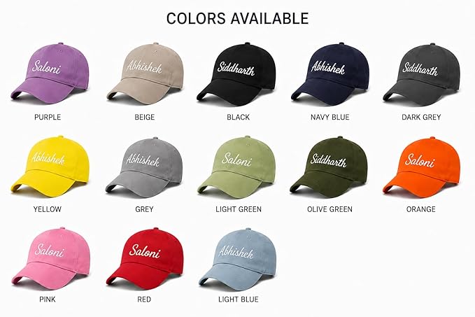 Personalised Cotton Cap – Free Size
