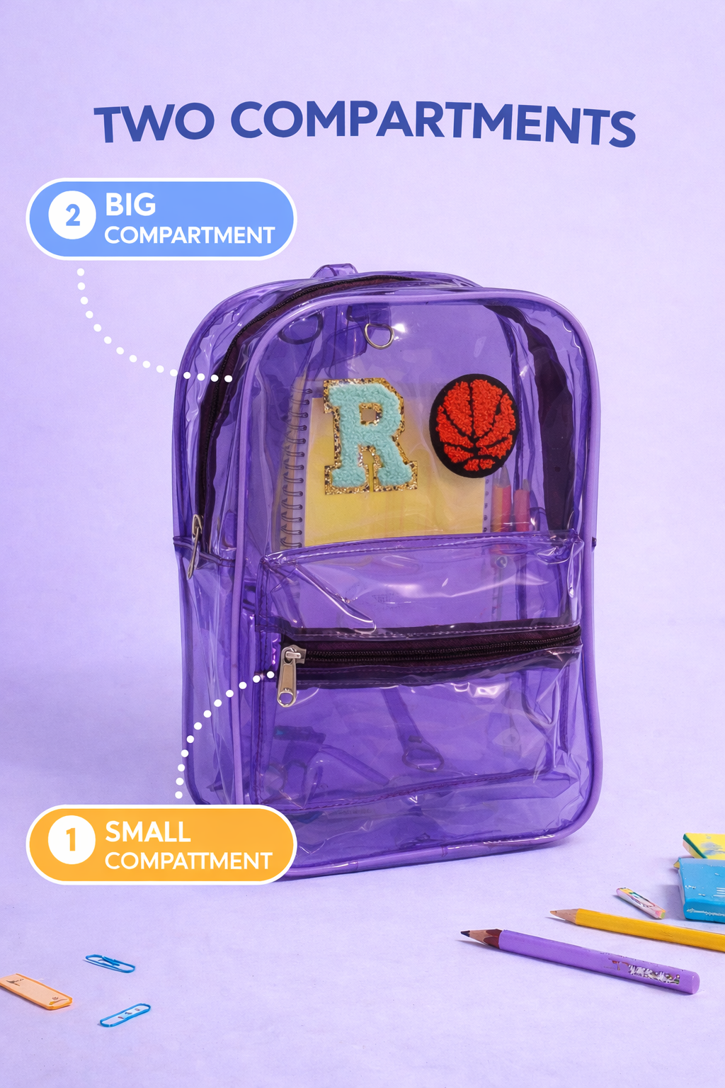 Personalized Backpack For Kids - Purple