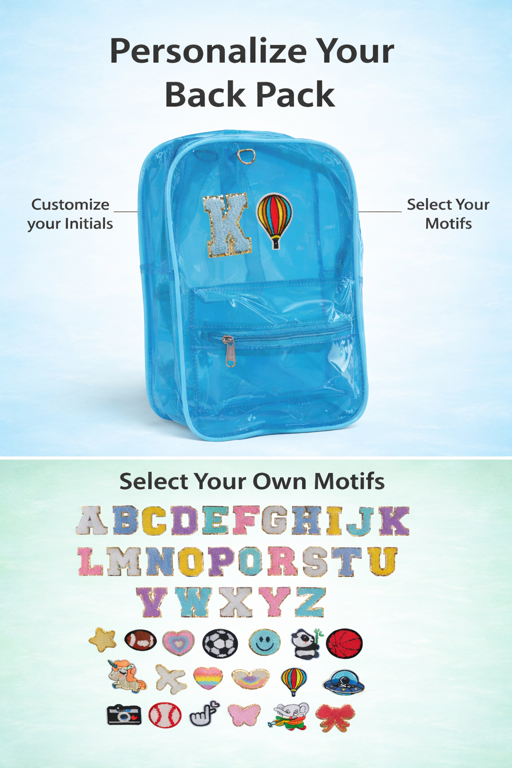 Personalized Backpack For Kids - Babyblue