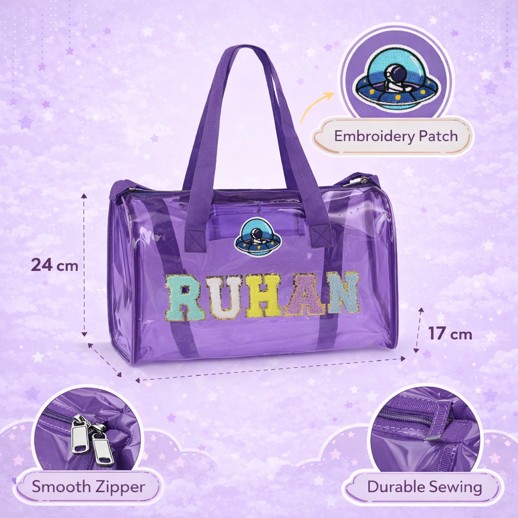 Personalized Duffle bag for Kids - Purple