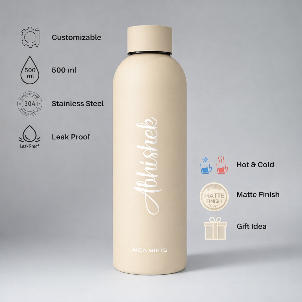 Personalized matt bottle - Cream