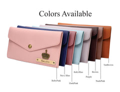 AICA Personalised Name & Charm Leather Wallet Gift for Women (Nude Pink)