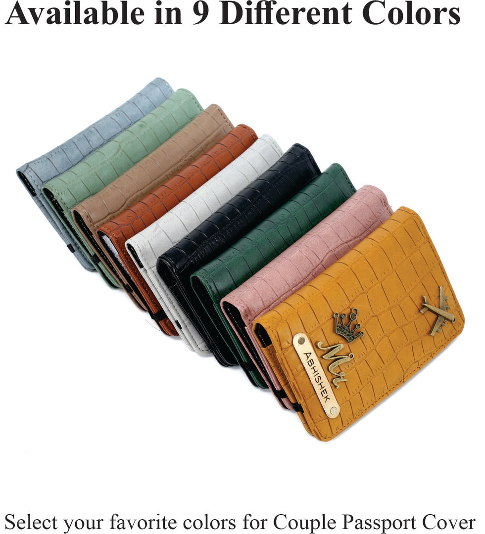 Personalised Self Texture Couple Passport Covers - Multi Colors