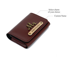 AICA Personalized Name & Charm Card Holder (DarkBrown)|