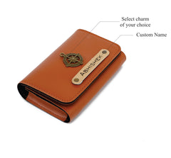 AICA Personalized Name & Charm Card Holder (Tanbrown)