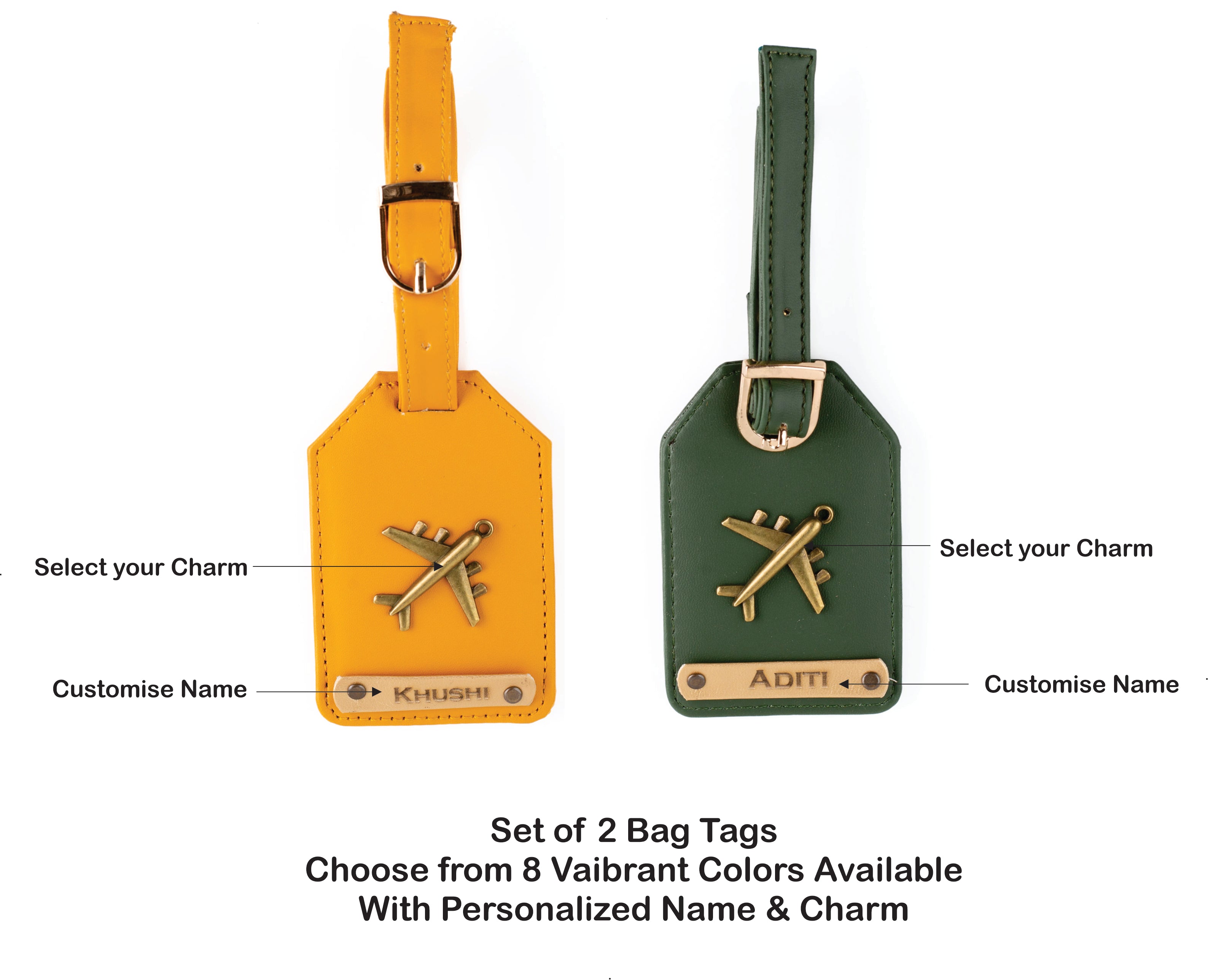 Personalised Luggage Bag Tag – Pack of 2