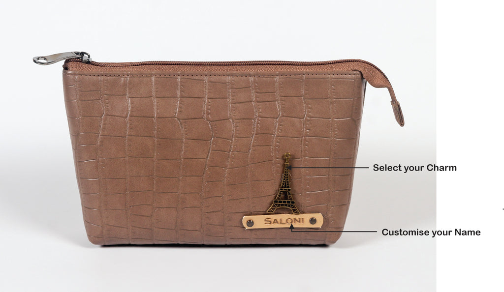 Personalized Toiletry Pouch  – Brown