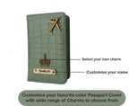 Personalized Self –Textured Passport Cover (MintGreen)