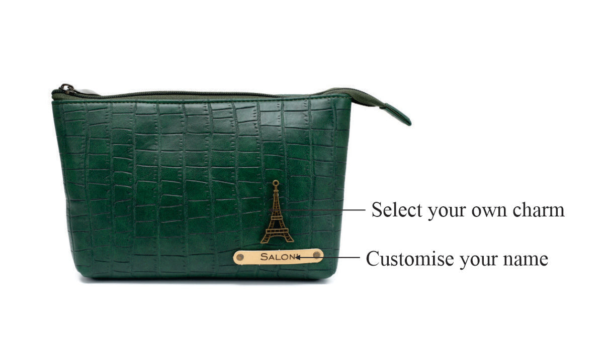 Personalized Toiletry Pouch  – DarkGreen