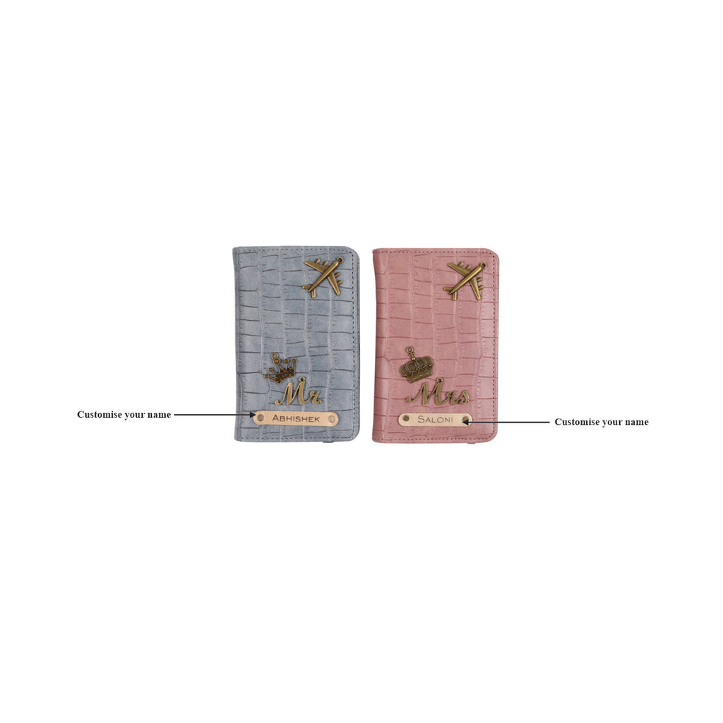 Personalised Self Texture Couple Passport Covers - Multi Colors