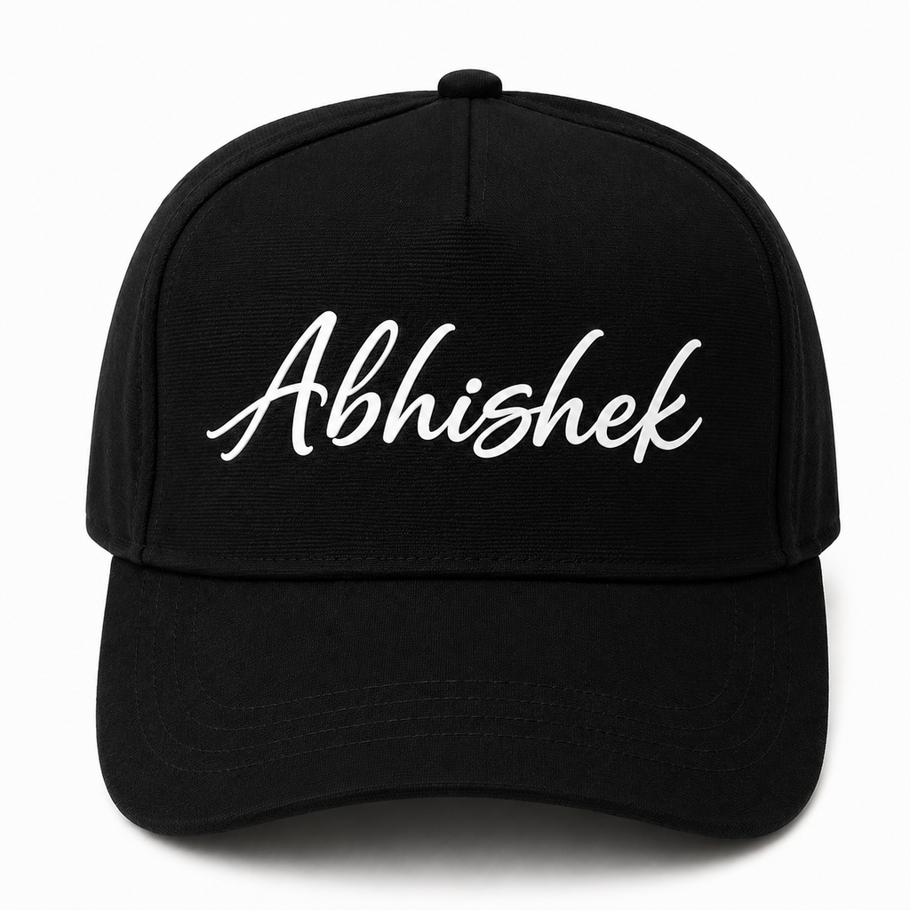 AICA Personalised Name Flex Cap for Men & Women �  Free Size | Gifts for Men & Women (Black)