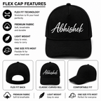 AICA Personalised Name Flex Cap for Men & Women �  Free Size | Gifts for Men & Women (Black)