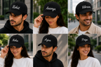 AICA Personalised Name Flex Cap for Men & Women �  Free Size | Gifts for Men & Women (Black)