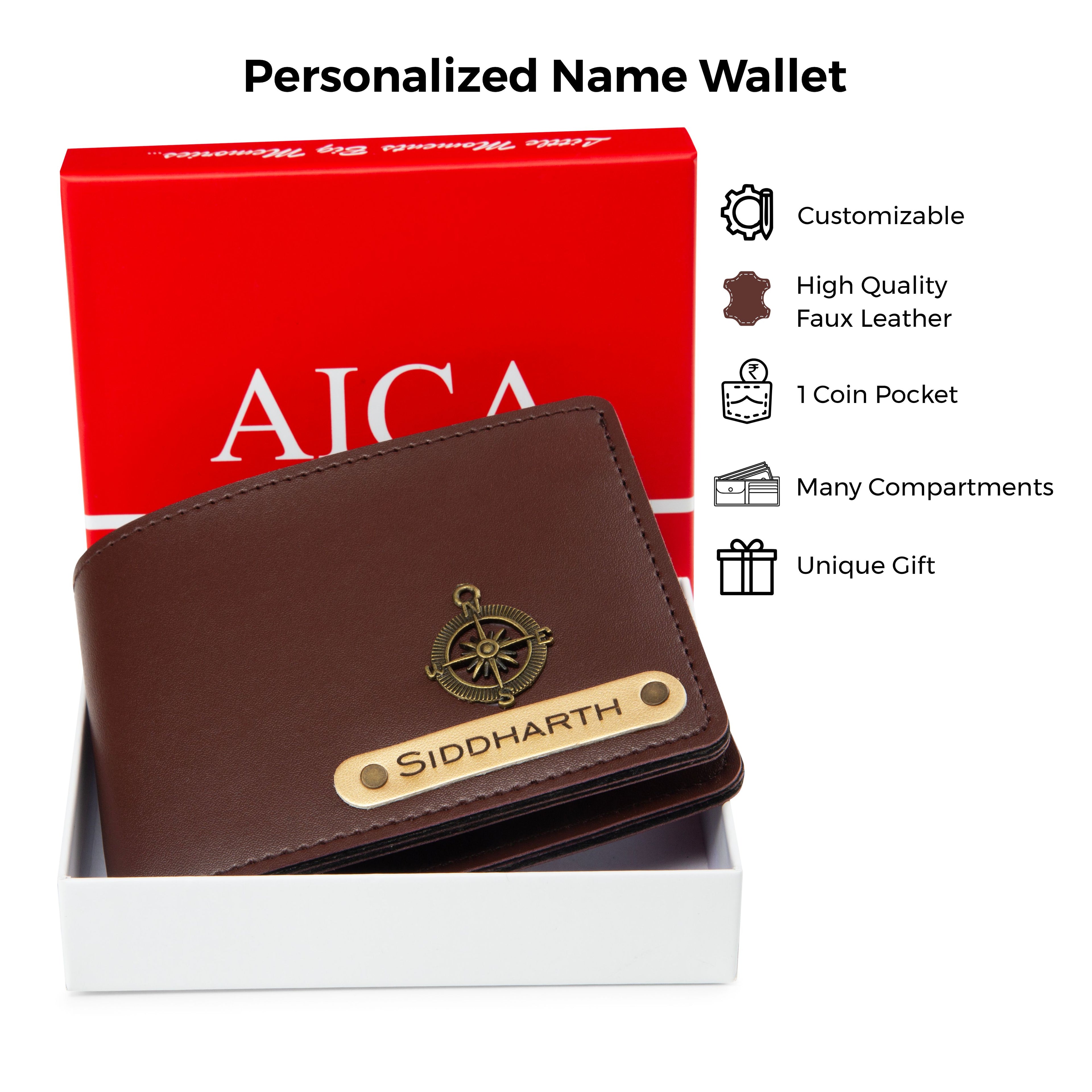 Personalized Mens Wallet - DarkBrown