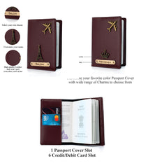 AICA Personalized Name & Charm Leather Wallet Men’s Combo Giftset (Darkbrown)