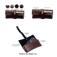 AICA Personalized Name & Charm Leather Wallet Men’s Combo Giftset (Darkbrown)