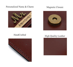 AICA Personalized Name & Charm Card Holder (DarkBrown)|