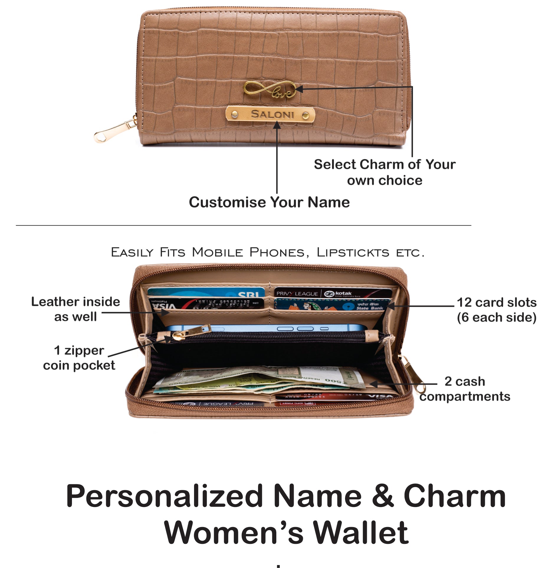 Personalized Self-Textured Womens GiftSet (Brown)