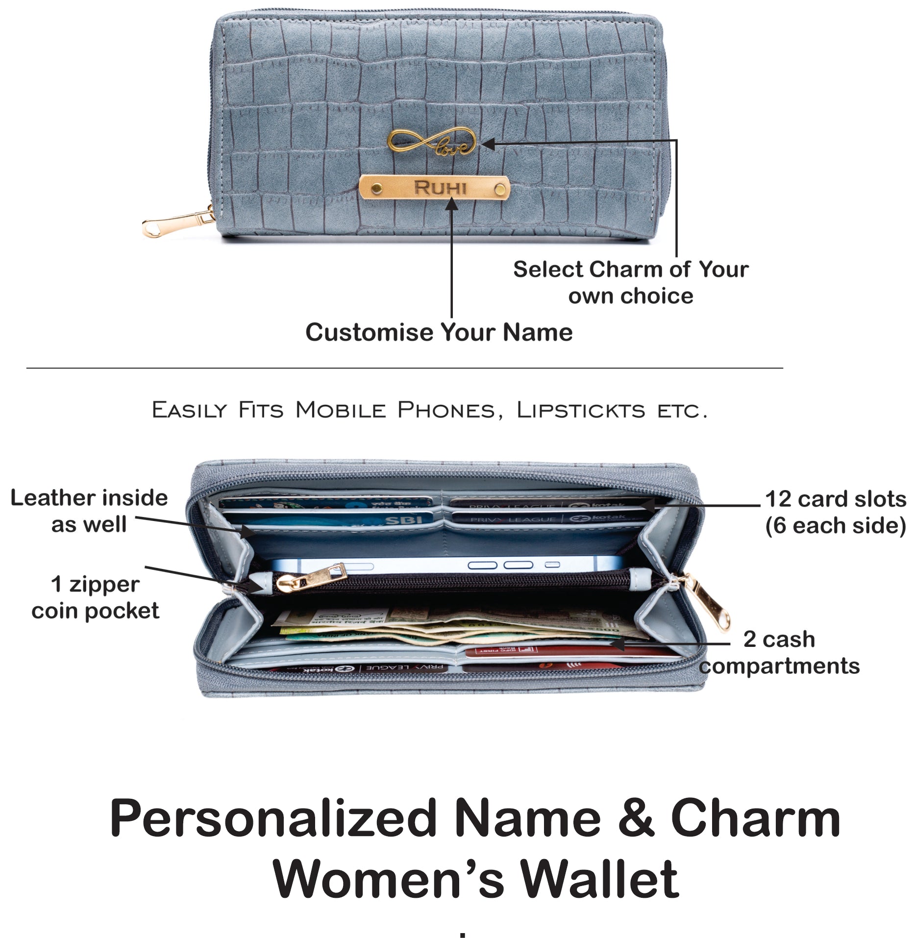 Personalized Self-Textured Womens GiftSet (Darkgrey)