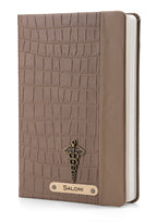 Personalized Leather Notebook Diary -A5 Size, 180 Ruled Pages (Light Brown)