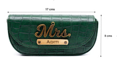 AICA Personalized Name & Charm Sunglasses Case for Men & Women (DarkGreen)