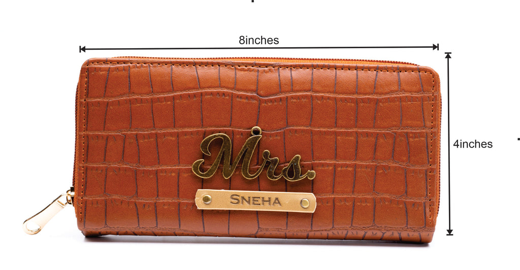 Personalized Self -Textured Womens Wallet- TanBrown