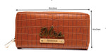 Load image into Gallery viewer, AICA Personalized Name &amp; Charm Womens Leather Wallet - TanBrown
