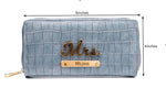 Load image into Gallery viewer, AICA Personalized Name &amp; Charm Womens Leather Wallet - DarkGrey
